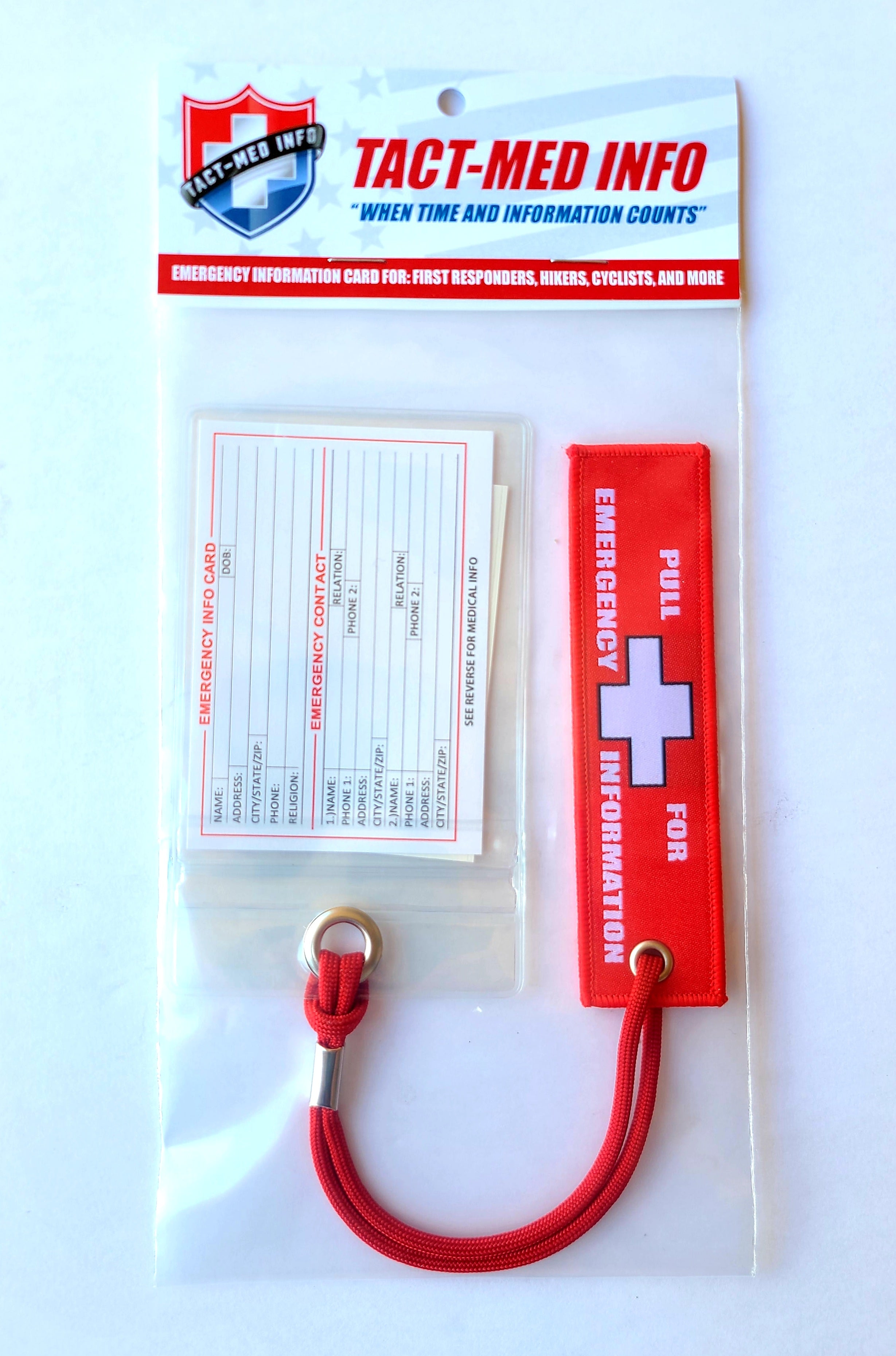 Emergency card for the wallet in credit card format